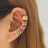 Gold Ear Cuff Set | Non-Piercing Ear Wrap | Adjustable Gold Earring Stack